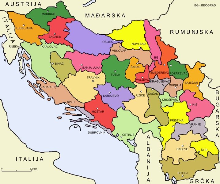 Podjela Kraljevine SHS na 33 oblasti